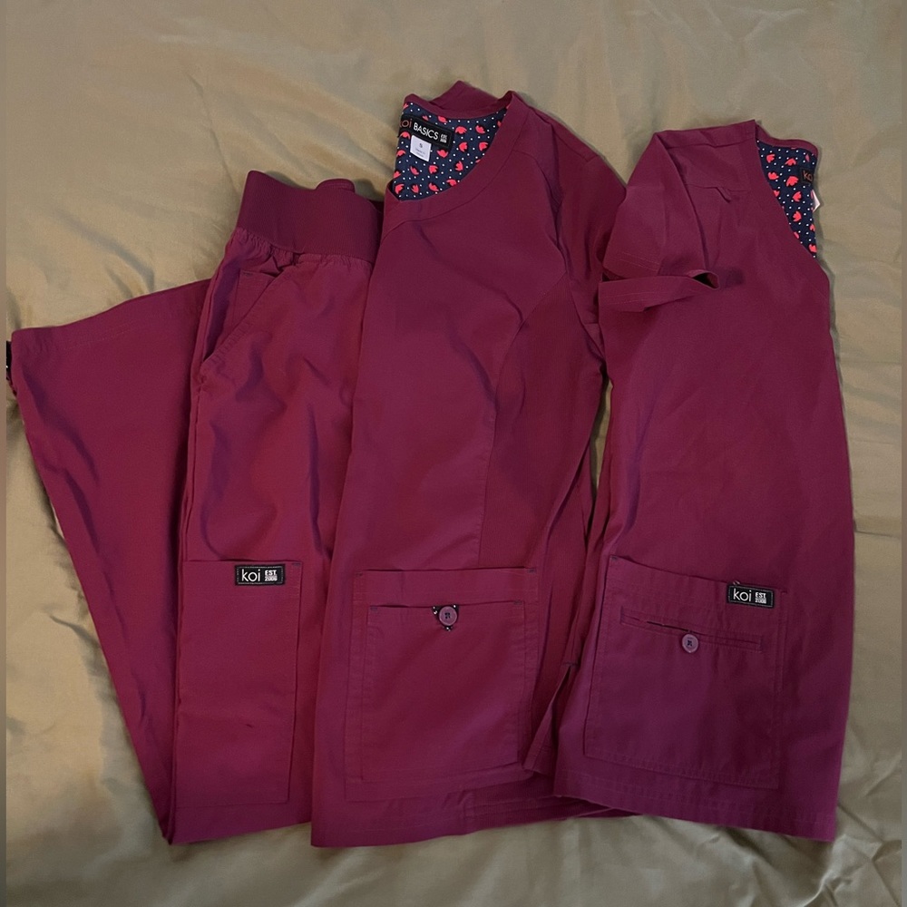 Maroon Koi scrubs
